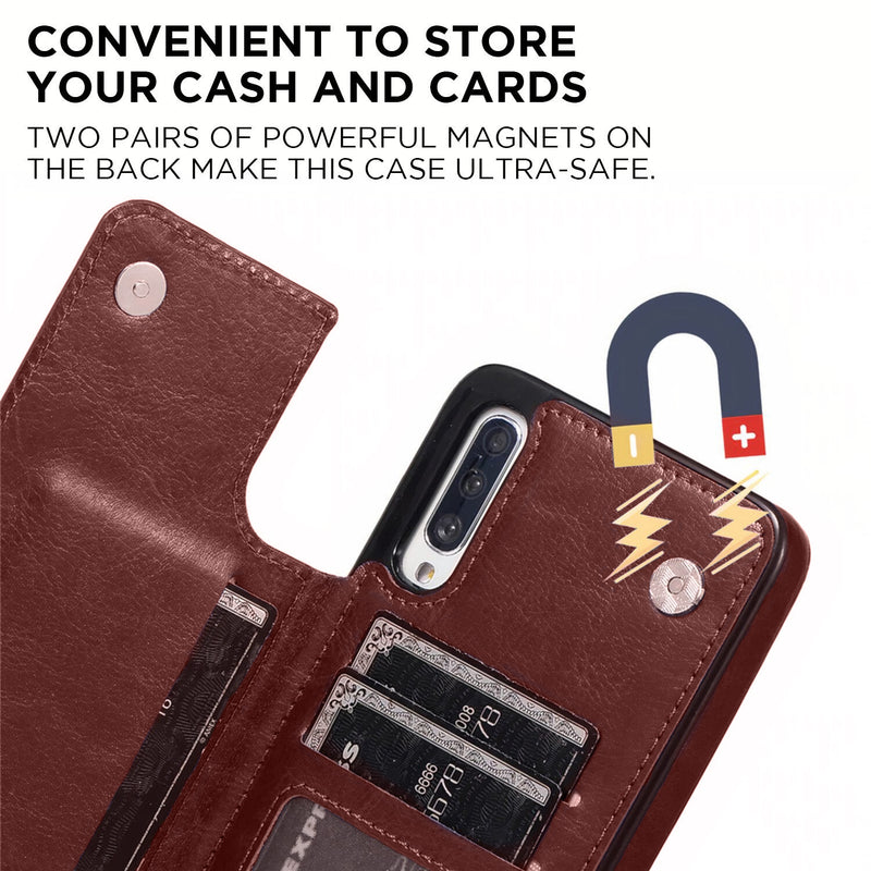 Samsung Galaxy A Wallet Cover with Artificial Leather Back Flap