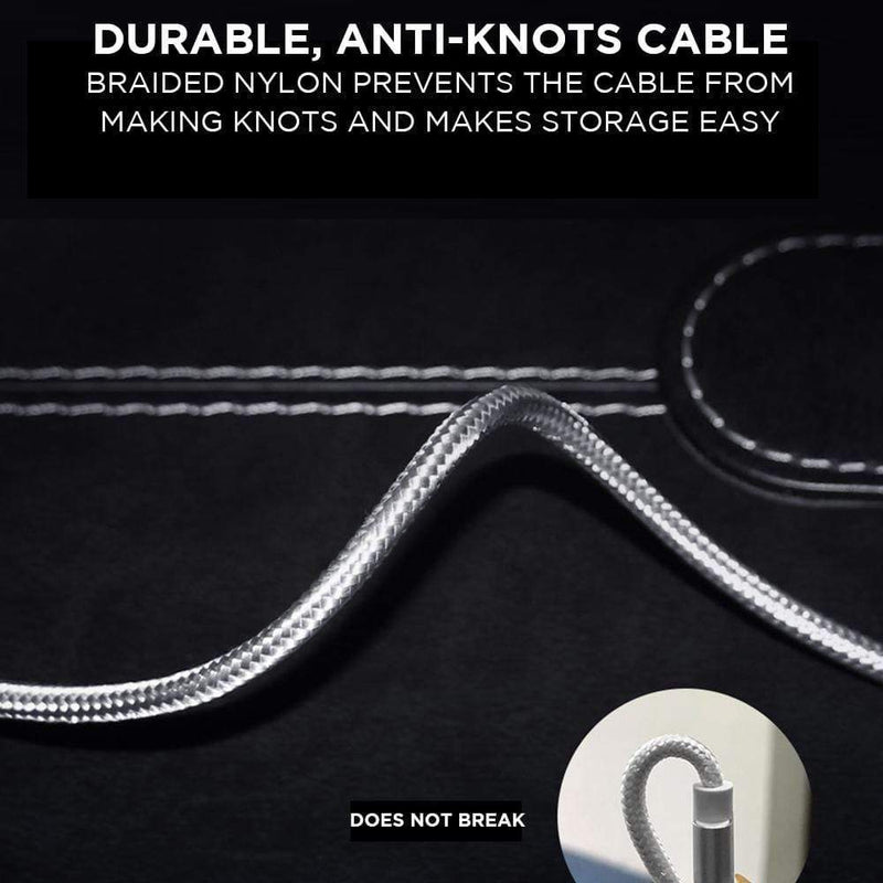 Braided Nylon Colored iPhone Cable 0.7 ft/3.3 ft/4.9 ft