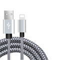 Braided Nylon Colored iPhone Cable 0.7 ft/3.3 ft/6.6 ft/9.8 ft Grey / 0.2 meters