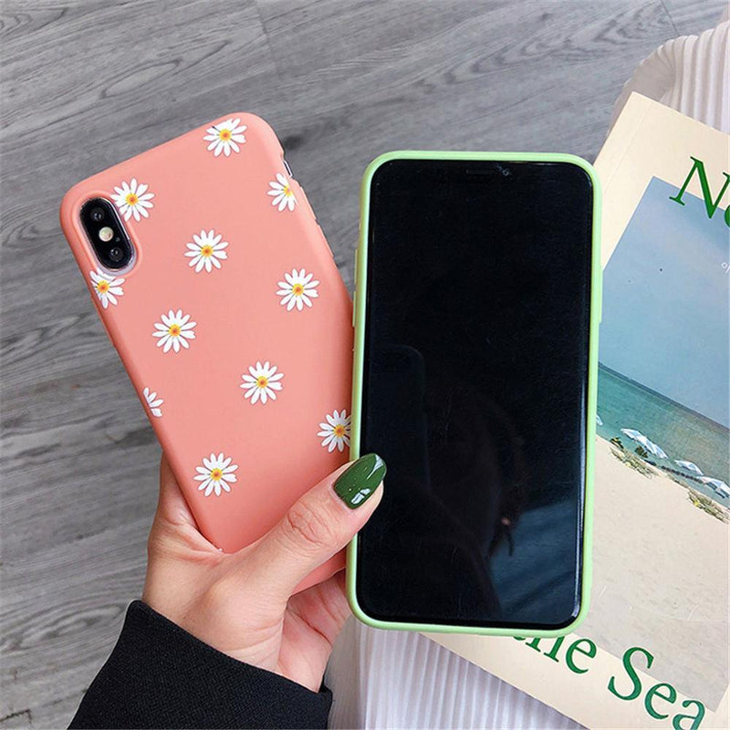Flexible Silicone Daisies on Colored Background iPhone Case