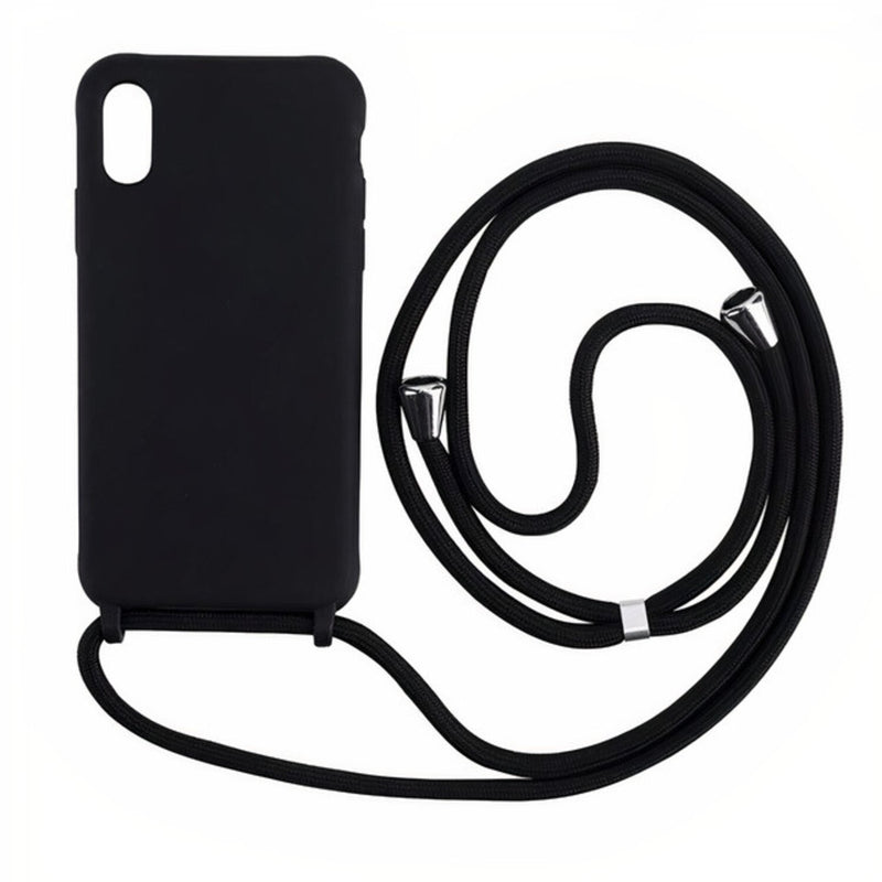 Lanyard Strap Necklace Soft iPhone Case Black / iPhone 6/6S