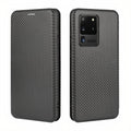 Samsung Galaxy Note Magnetic Carbon Fiber Style Flip Case Black / Galaxy Note10
