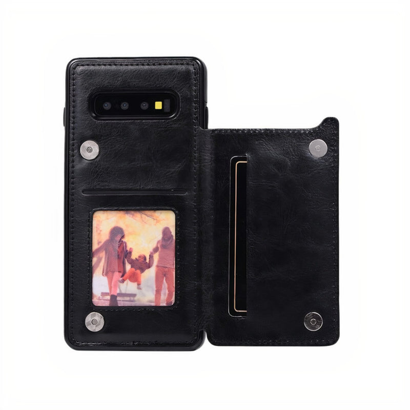Samsung Galaxy S Leather Stand Wallet Case Black / Galaxy S10