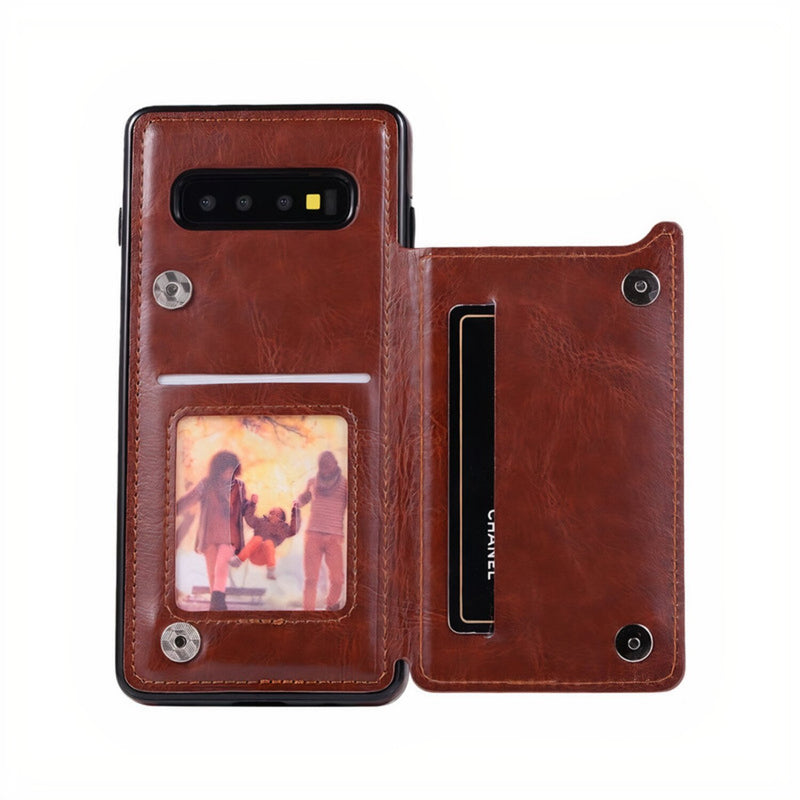 Samsung Galaxy S Leather Stand Wallet Case Brown / Galaxy S8+