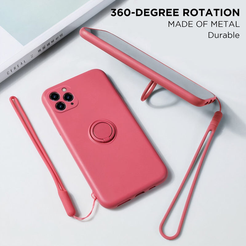 Soft Silicone iPhone Case with Ring Stand
