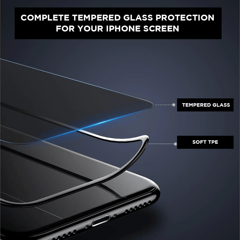Tempered Glass Anti-spy Curved Black Rimmed iPhone Screen Protector