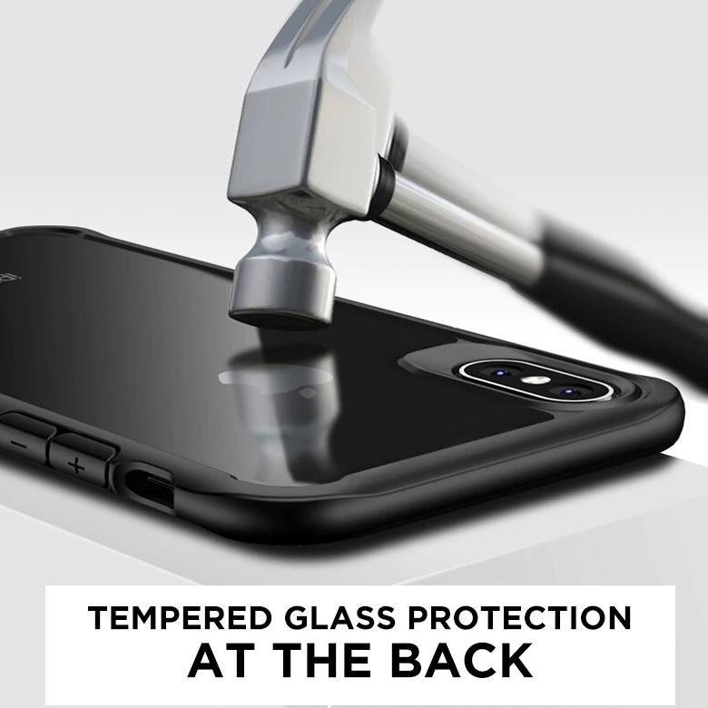 Tempered Glass Backed Shock Absorbing iPhone Housing