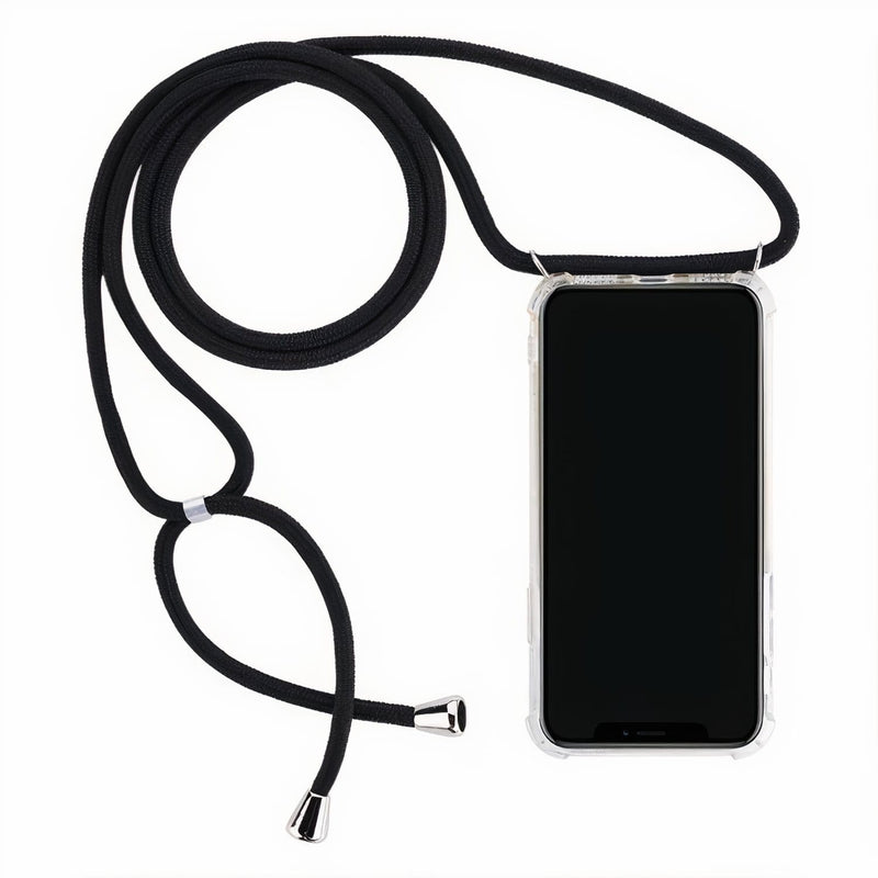Transparent Huawei P Case with Neck Strap Black / P30