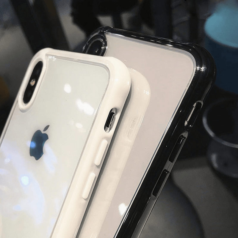 Transparent iPhone Case with Solid Borders