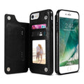 Wallet iPhone Cover with Artificial Leather Flap Black / iPhone 5/5S/SE 2016