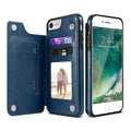 Wallet iPhone Cover with Artificial Leather Flap Blue / iPhone 7 Plus/8 Plus